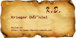 Krieger Dániel névjegykártya